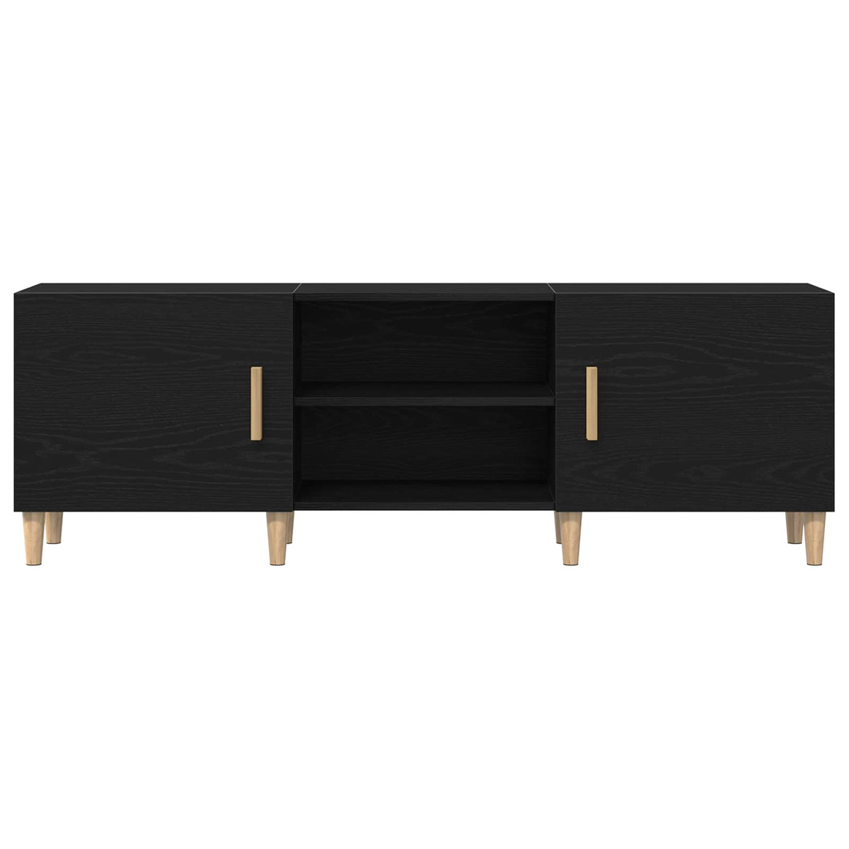 TV-Schränk 150 x 30 x 50 cm Schwarz Eichen-Optik Holzwerkstoff