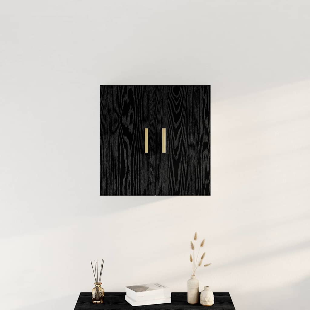 Wandschrank Schwarz Eichen-Optik 60 x 30 x 60 cm Holzwerkstoff