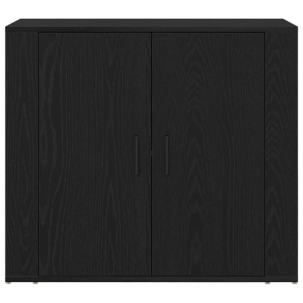 Sideboard Schwarz Eichen-Optik 80 x 33 x 70 cm Holzwerkstoff