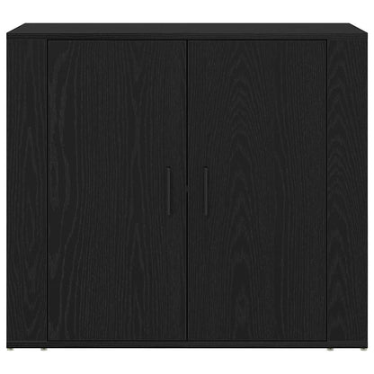 Sideboard Schwarz Eichen-Optik 80 x 33 x 70 cm Holzwerkstoff