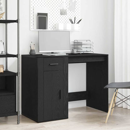 Schreibtisch Schwarz Eichen-Optik 100 x 49 x 74 cm