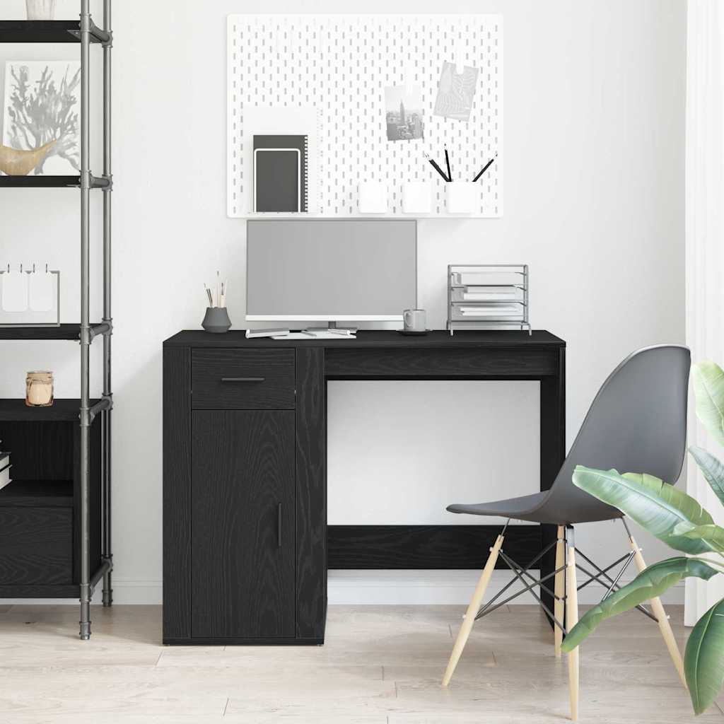 Schreibtisch Schwarz Eichen-Optik 100 x 49 x 74 cm