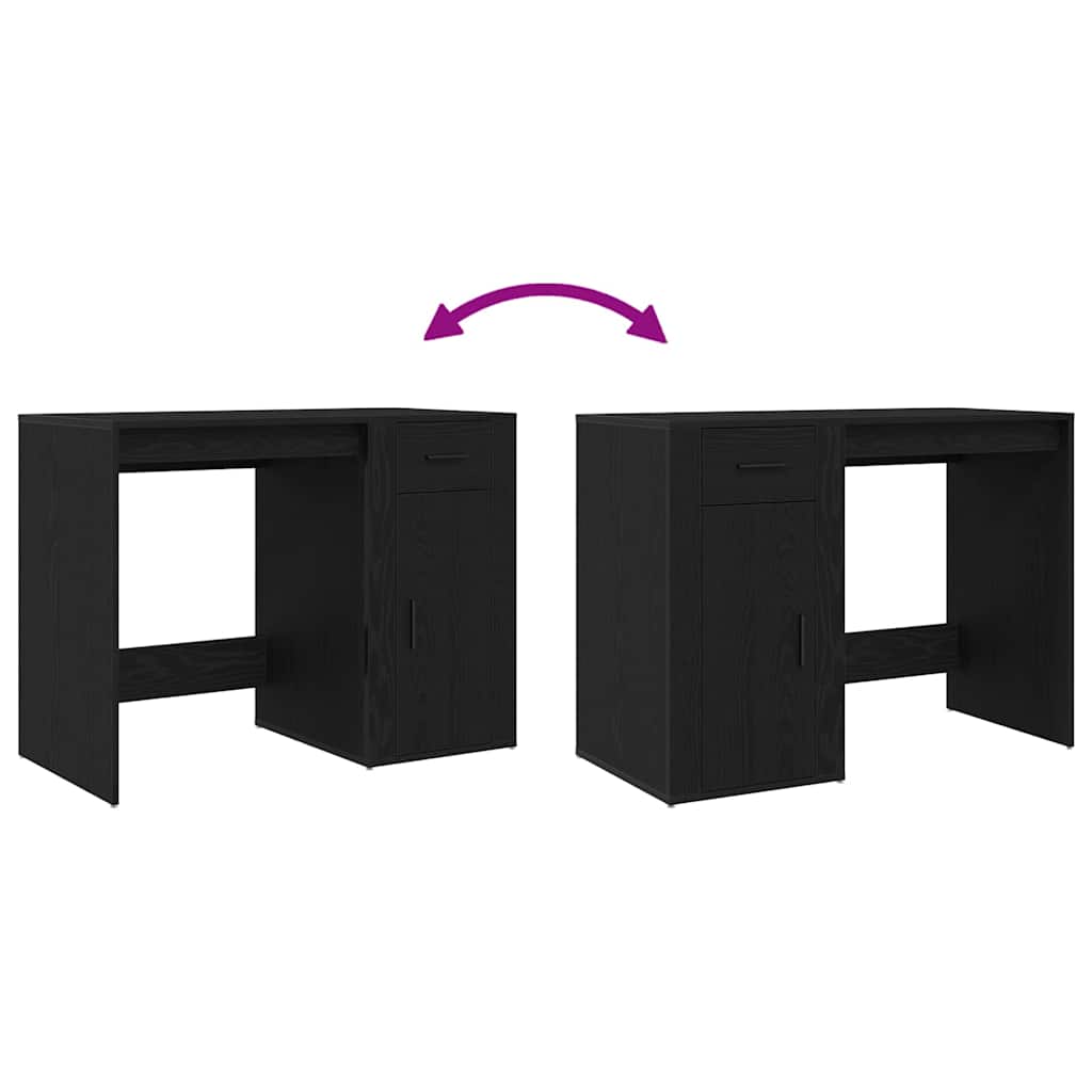 Schreibtisch Schwarz Eichen-Optik 100 x 49 x 74 cm