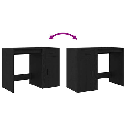 Schreibtisch Schwarz Eichen-Optik 100 x 49 x 74 cm