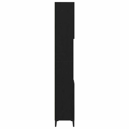 Badezimmerschrank Schwarz Eichen-Optik 30 x 30 x 190 cm