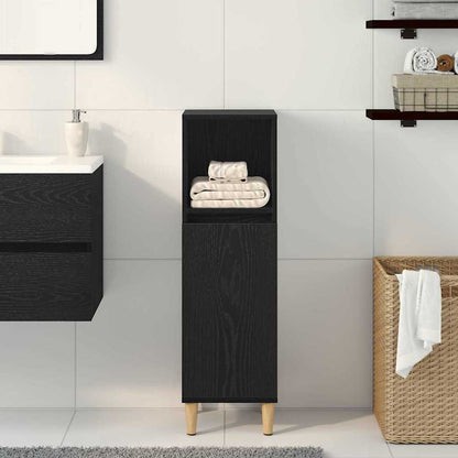 Badezimmerschrank Schwarz Eichen-Optik 30 x 30 x 100 cm