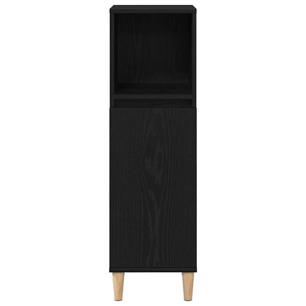 Badezimmerschrank Schwarz Eichen-Optik 30 x 30 x 100 cm