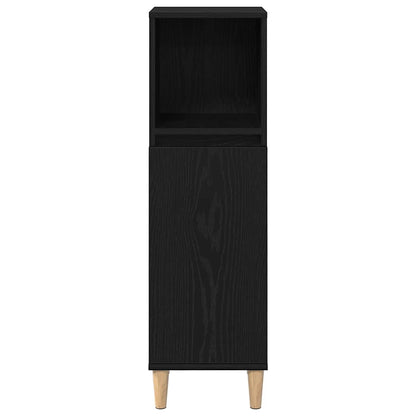 Badezimmerschrank Schwarz Eichen-Optik 30 x 30 x 100 cm