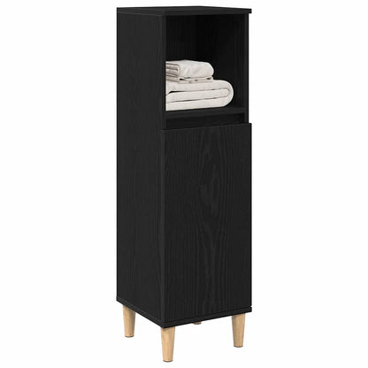Badezimmerschrank Schwarz Eichen-Optik 30 x 30 x 100 cm