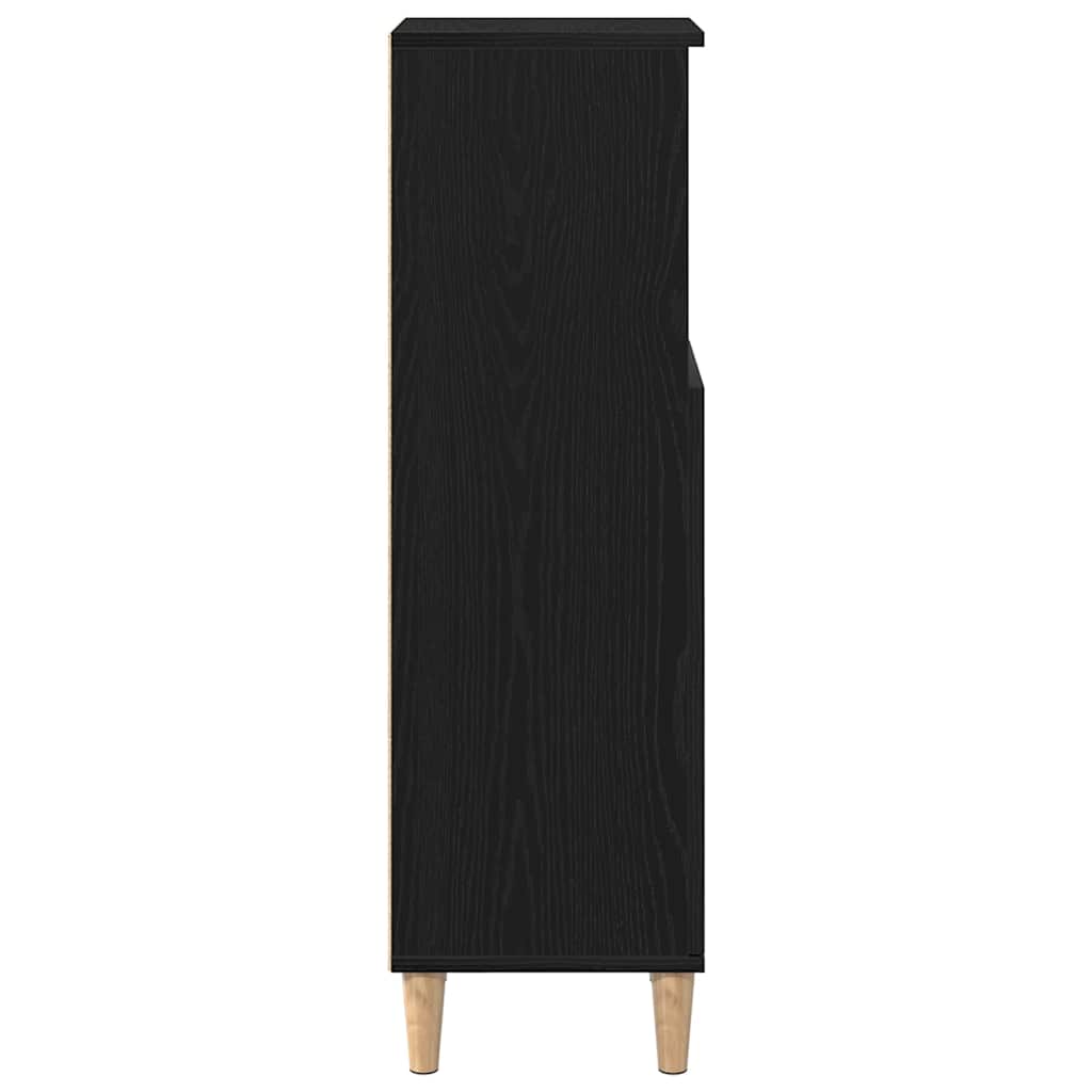 Badezimmerschrank Schwarz Eichen-Optik 30 x 30 x 100 cm