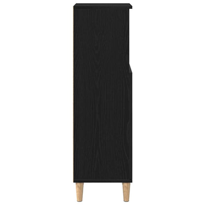 Badezimmerschrank Schwarz Eichen-Optik 30 x 30 x 100 cm