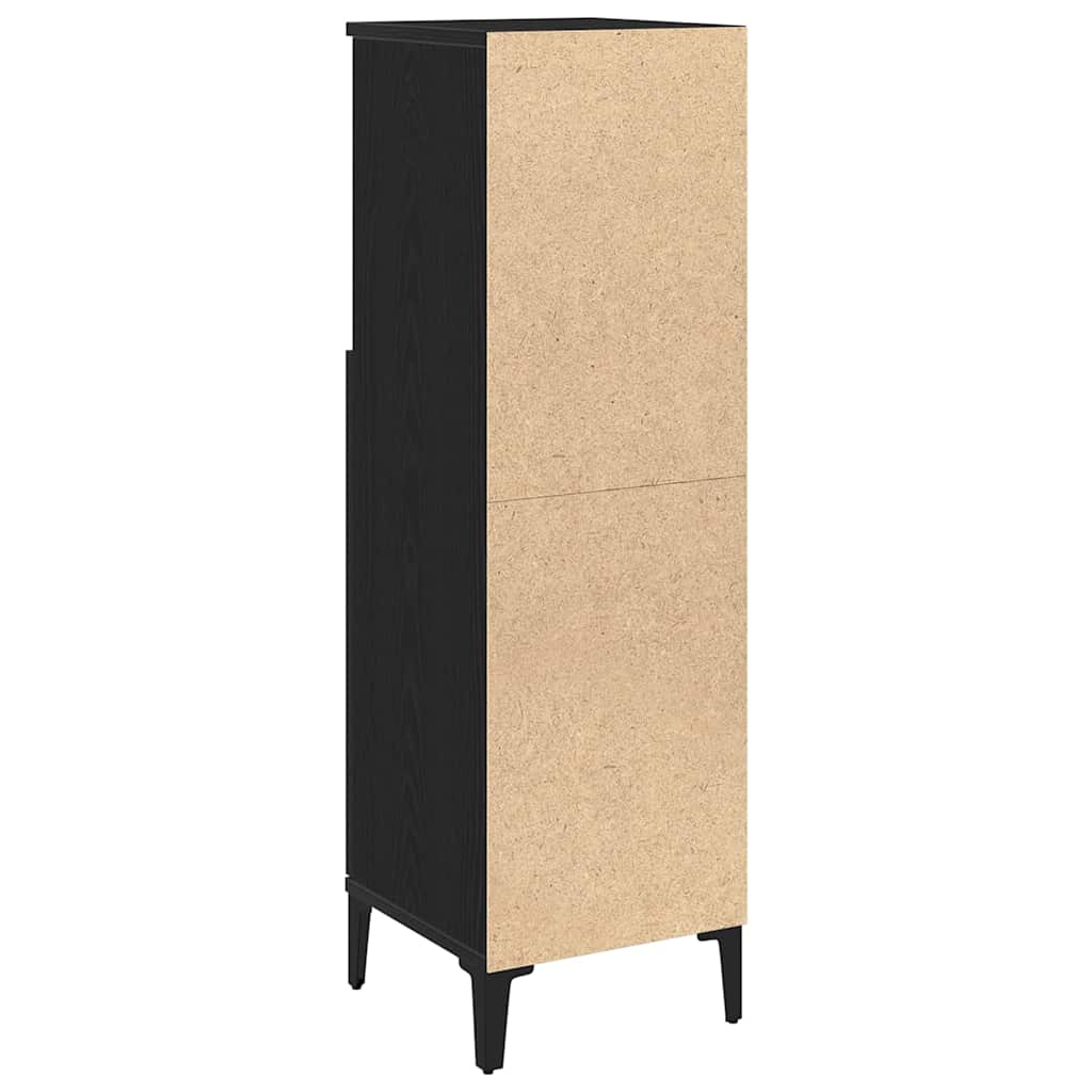 Badezimmer Schrank mit Regal Schwarze Eiche 30 x 30 x 100 cm
