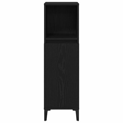 Badezimmerschrank Schwarz Eichen-Optik 30 x 30 x 100 cm