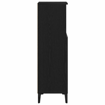 Badezimmerschrank Schwarz Eichen-Optik 30 x 30 x 100 cm
