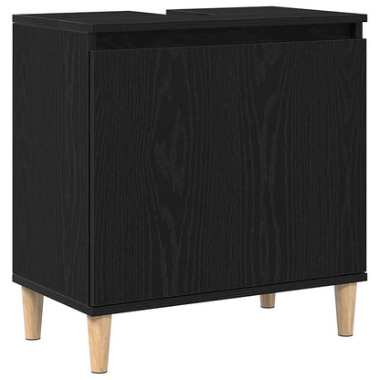 Waschbeckenschrank Schwarz Eichen-Optik 58 x 33 x 60 cm