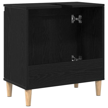 Waschbeckenschrank Schwarz Eichen-Optik 58 x 33 x 60 cm