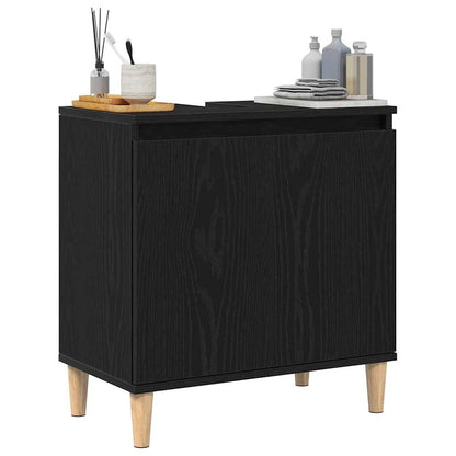 Waschbeckenschrank Schwarz Eichen-Optik 58 x 33 x 60 cm