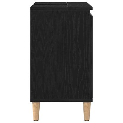 Waschbeckenschrank Schwarz Eichen-Optik 58 x 33 x 60 cm