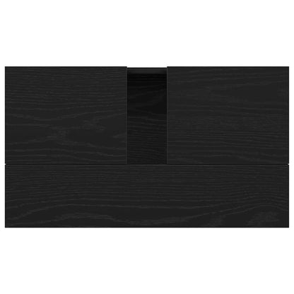 Waschbeckenschrank Schwarz Eichen-Optik 58 x 33 x 60 cm