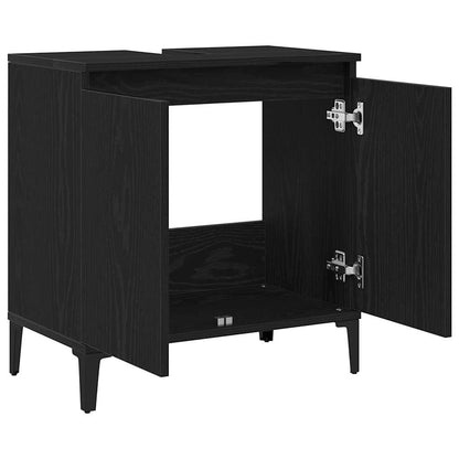 Waschbeckenschrank Schwarz Eichen-Optik 58 x 33 x 60 cm