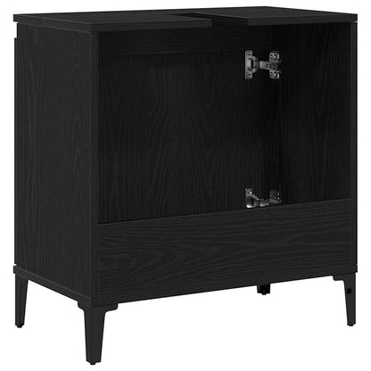 Waschbeckenschrank Schwarz Eichen-Optik 58 x 33 x 60 cm