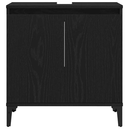 Waschbeckenschrank Schwarz Eichen-Optik 58 x 33 x 60 cm