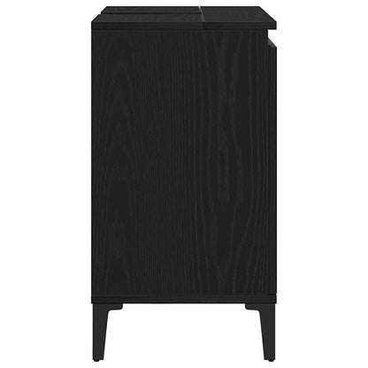 Waschbeckenschrank Schwarz Eichen-Optik 58 x 33 x 60 cm