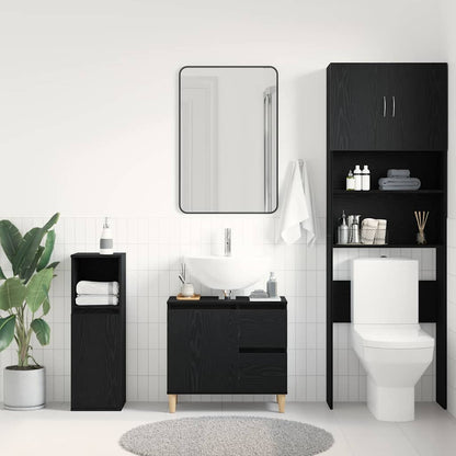 Badezimmerschrank Schwarz Eichen-Optik 65 x 33 x 60 cm