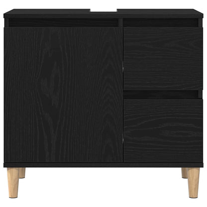 Badezimmerschrank Schwarz Eichen-Optik 65 x 33 x 60 cm