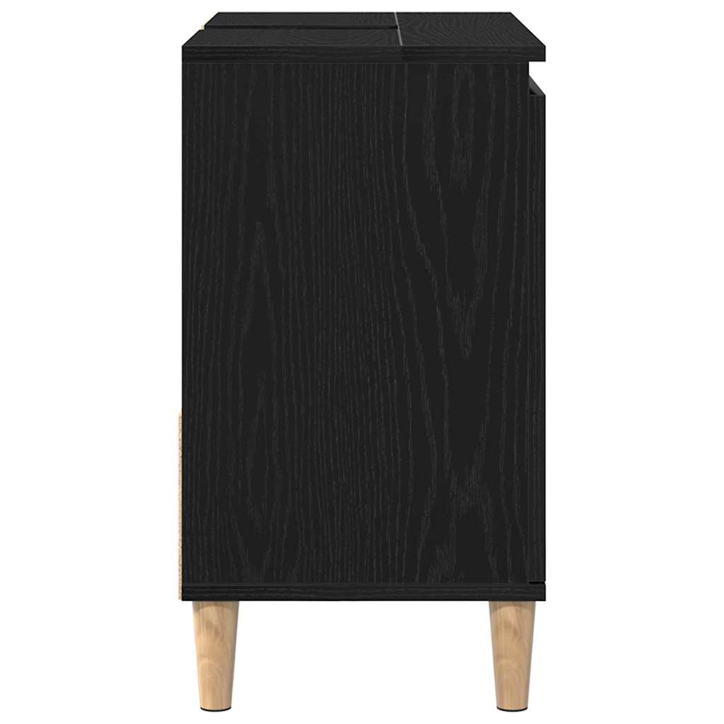Badezimmerschrank Schwarz Eichen-Optik 65 x 33 x 60 cm
