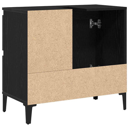Badezimmerschrank Schwarz Eichen-Optik 65 x 33 x 60 cm