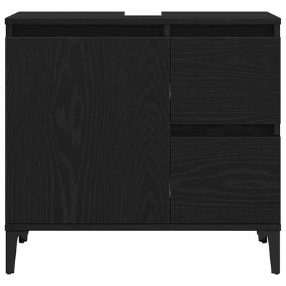 Badezimmerschrank Schwarz Eichen-Optik 65 x 33 x 60 cm