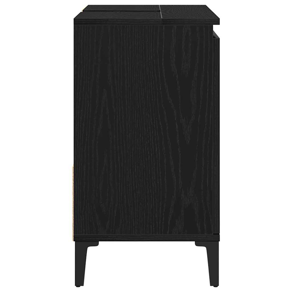 Badezimmerschrank Schwarz Eichen-Optik 65 x 33 x 60 cm