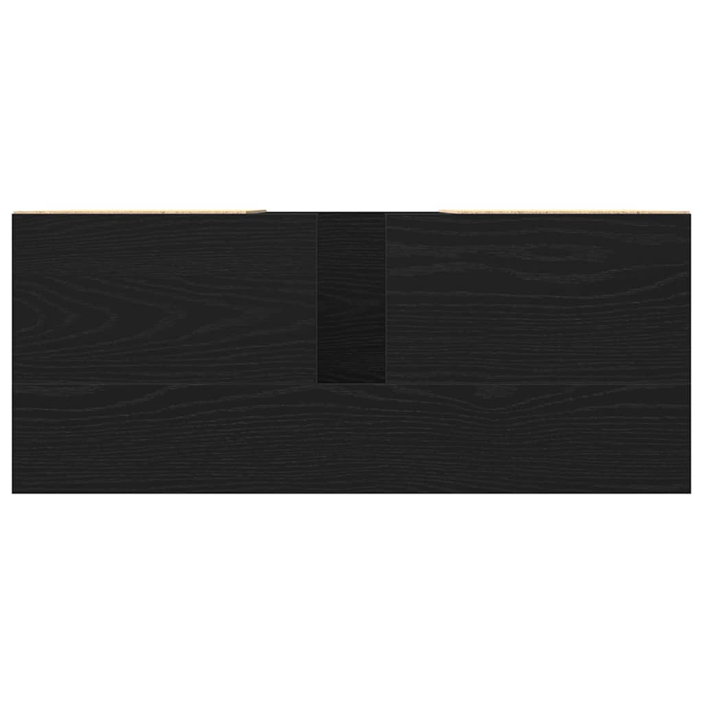 Waschbeckenschrank Schwarz Eichen-Optik 80 x 33 x 60 cm