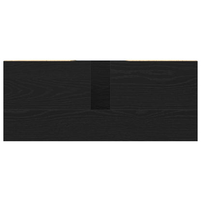 Waschbeckenschrank Schwarz Eichen-Optik 80 x 33 x 60 cm