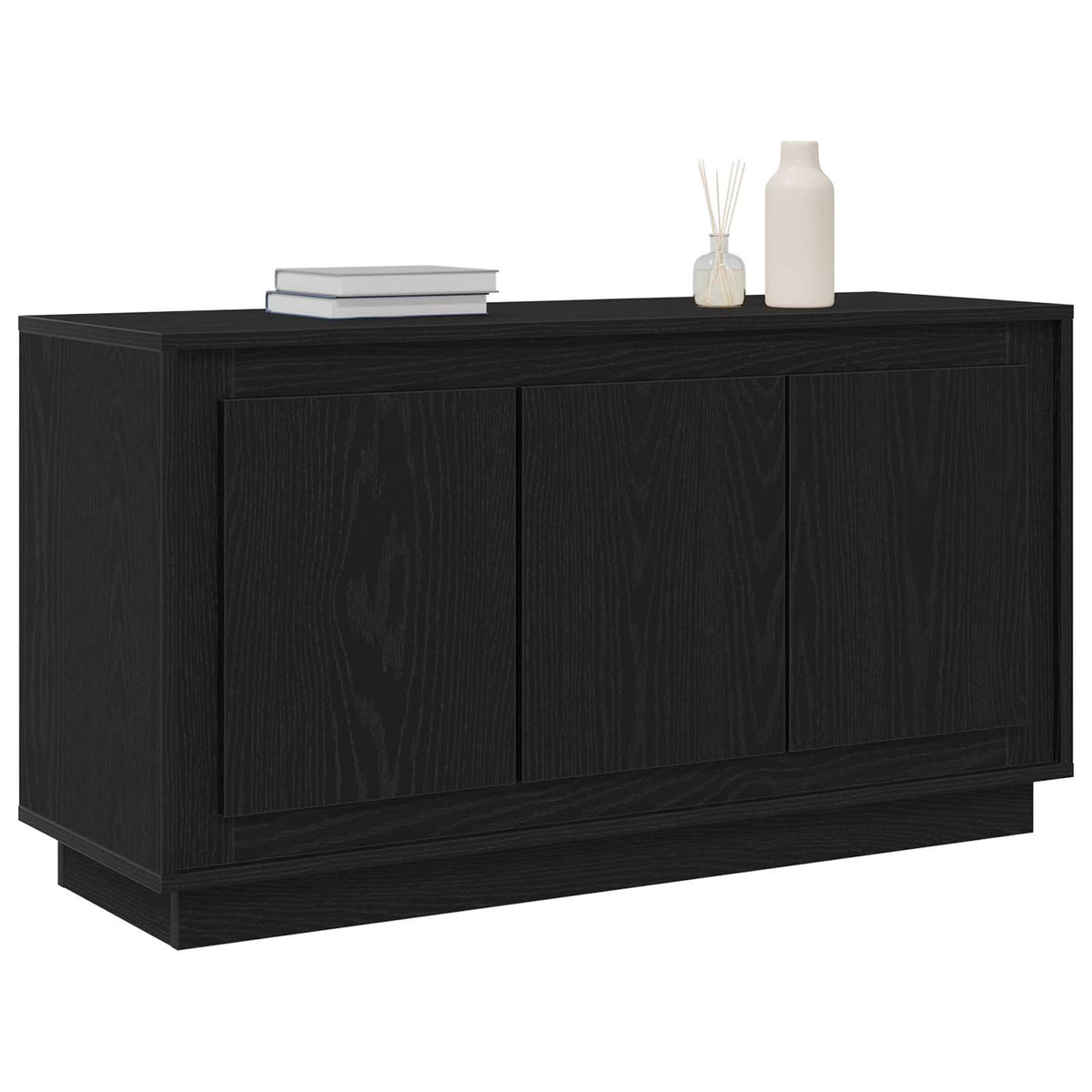 Sideboard Schwarz Eichen-Optik 102 x 35 x 55 cm Holzwerkstoff