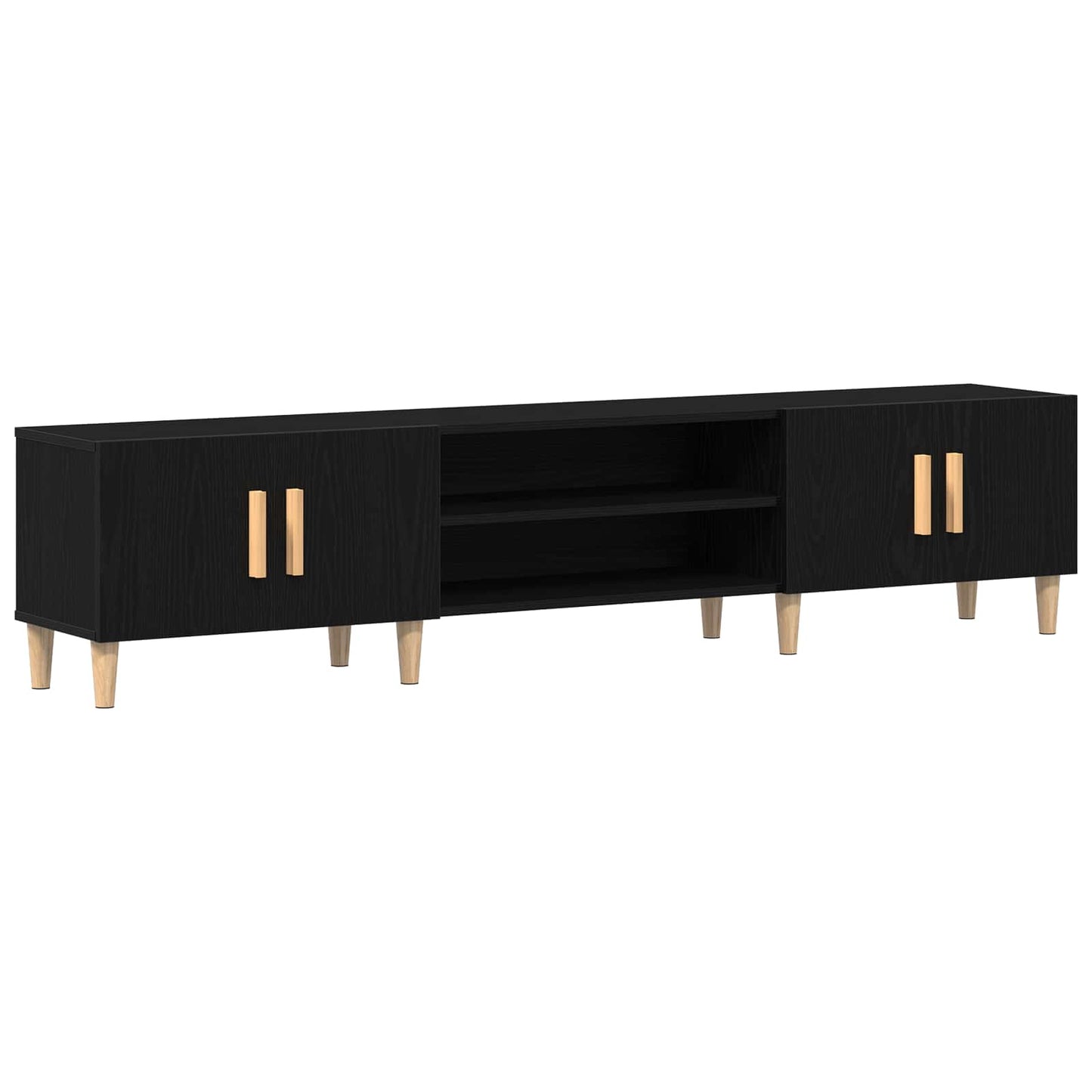 TV-Schränk 180 x 31,5 x 40 cm Schwarz Eichen-Optik