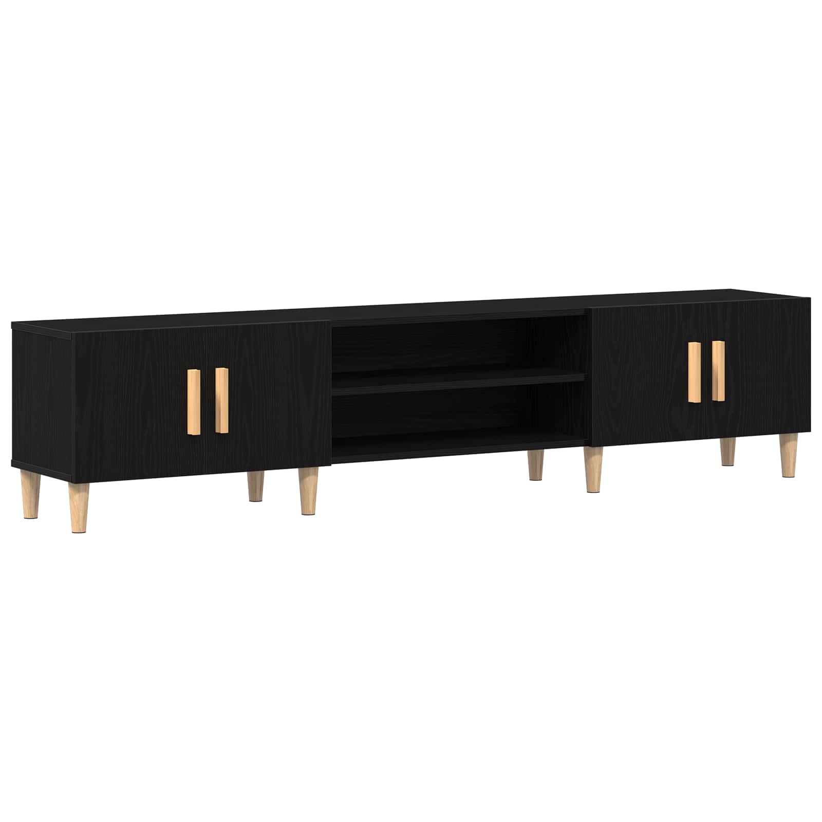 TV-Schränk 180 x 31,5 x 40 cm Schwarz Eichen-Optik