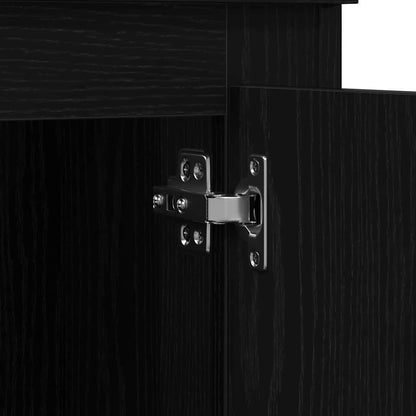 Highboard Schwarz Eichen-Optik 60 x 35.5 x 103.5 cm