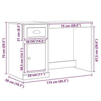 Schreibtisch Altholz 50 x 115 x 75 cm Holzwerkstoff