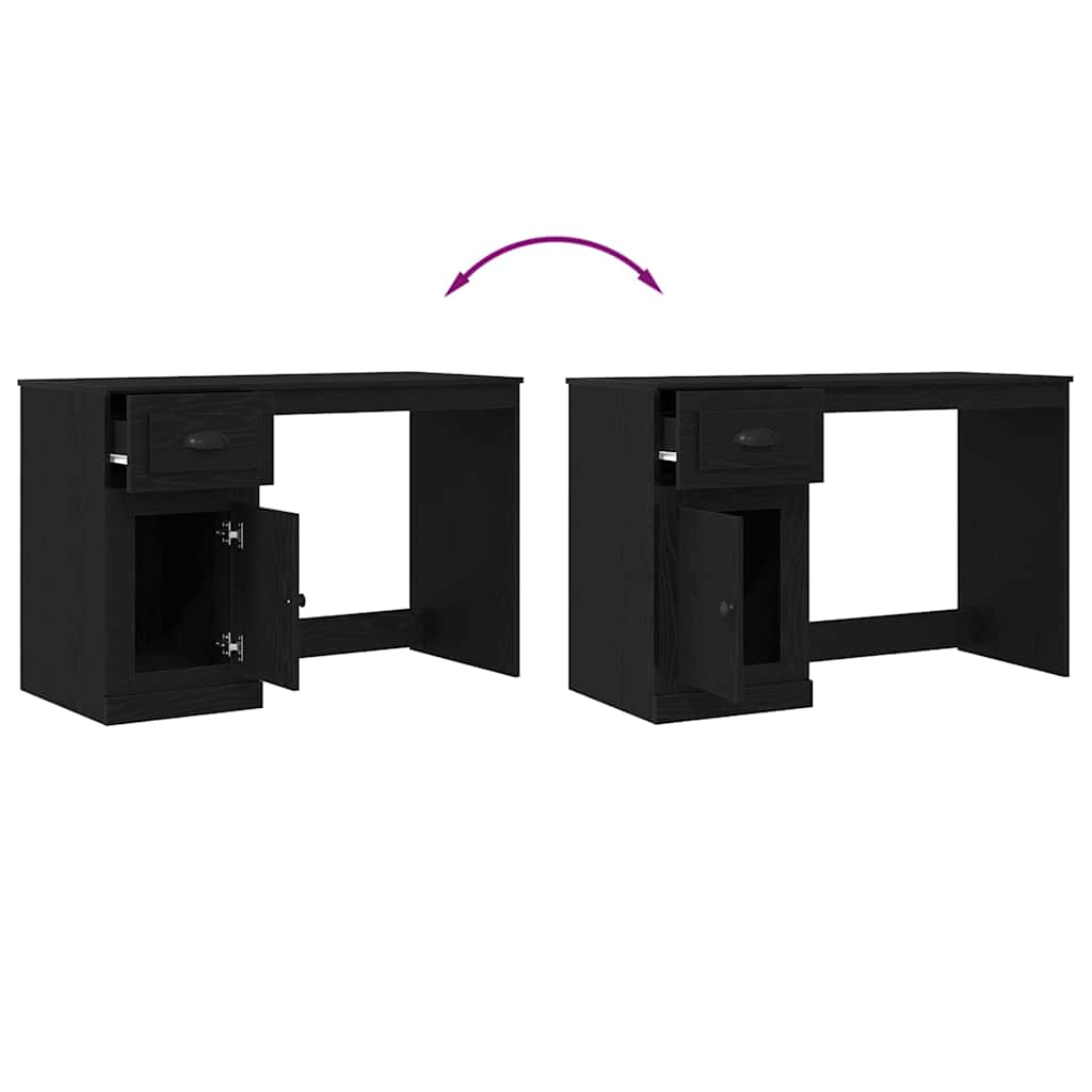 Schreibtisch Schwarz Eichen-Optik 50 x 115 x 75 cm