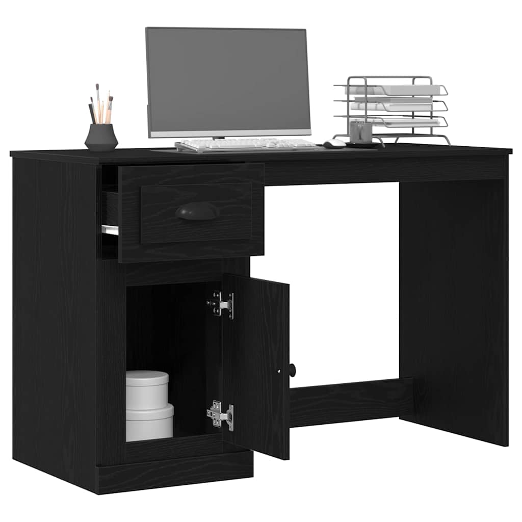 Schreibtisch Schwarz Eichen-Optik 50 x 115 x 75 cm