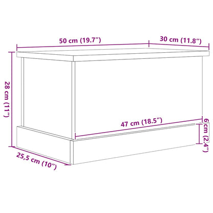 Aufbewahrungsbox Schwarz Eichen-Optik 50 x 30 x 28 cm