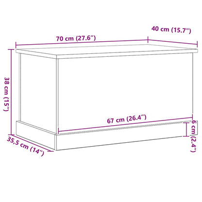 Aufbewahrungsbox Schwarz Eichen-Optik 70 x 40 x 38 cm
