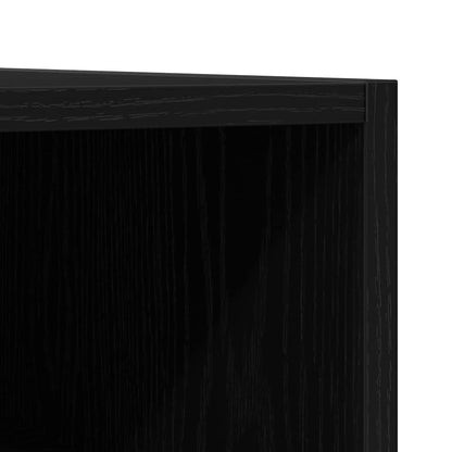 Schallplattenschrank Schwarz Eichen-Optik 84,5 x 38 x 48 cm