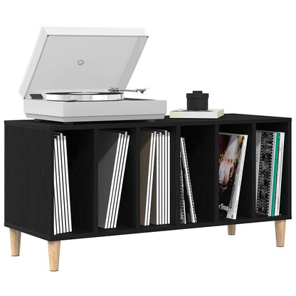 Schallplattenschrank Schwarz Eichen-Optik 100 x 38 x 48 cm