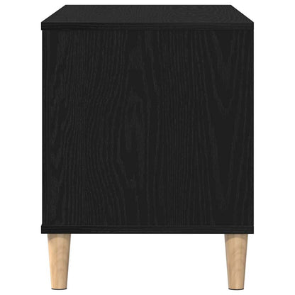 Schallplattenschrank Schwarz Eichen-Optik 100 x 38 x 48 cm