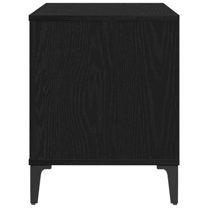 Schallplattenschrank Schwarz Eichen-Optik 100 x 38 x 48 cm