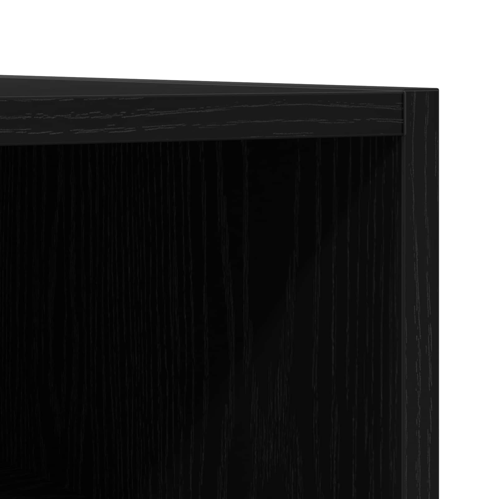 Schallplattenschrank Schwarz Eichen-Optik 84,5 x 38 x 89 cm