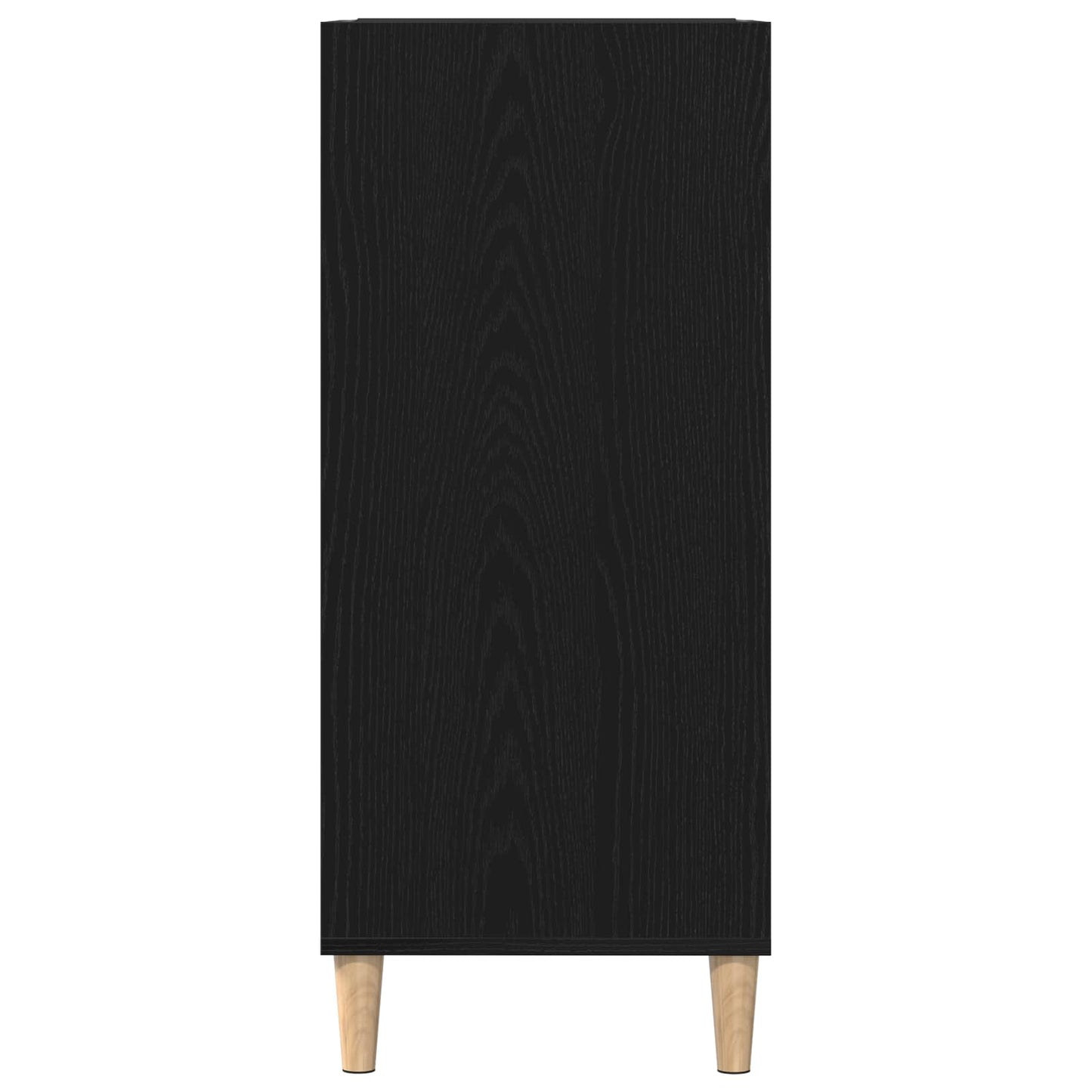 Schallplattenschrank Schwarz Eichen-Optik 84,5 x 38 x 89 cm